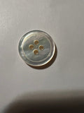 Vintage Off-White Pearlescent 4-Hole Buttons, 5/8" – Set of 15 (1980s-90s Lauber Novelty)