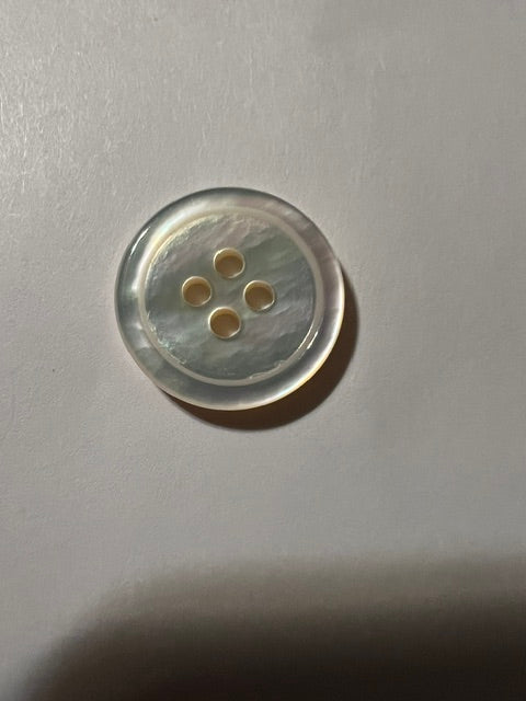 Vintage Off-White Pearlescent 4-Hole Buttons, 5/8" – Set of 15 (1980s-90s Lauber Novelty)