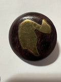 Vintage Duck Buttons - Dark Brown with Gold Duck Inlay, 1 1/4" Shank (Set of 35)