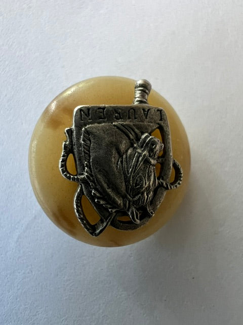 Vintage 1980s-90s Lauren Shank Buttons with Silver Shield Crest - Smokey Tan, 1/2 inch (50 pcs)
