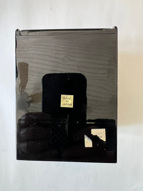Vintage 1970s Japanese Black Lacquer Peacock Jewelry Box with 3 Drawers & Mirror