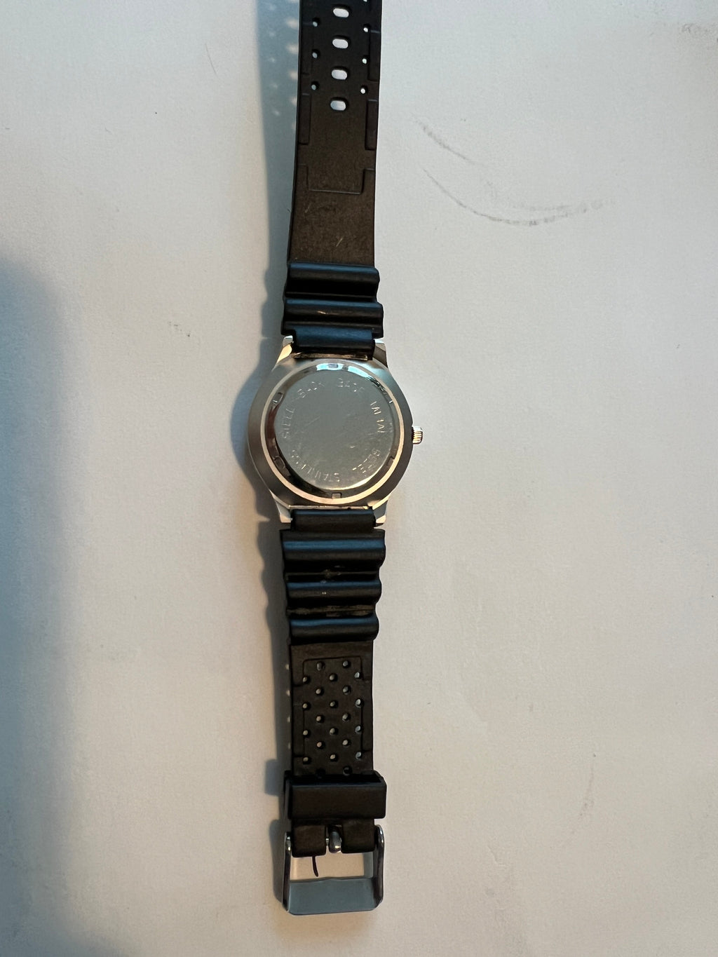 Vintage 1990s Swiss Navy Diver Sport Quartz Watch - Black Dial, Rubber Band
