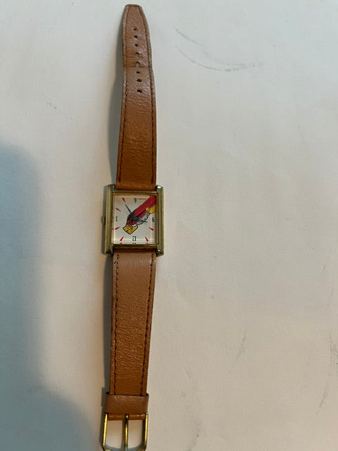 Vintage 1991 Disney The Rocketeer Boys' Tank Watch with Brown Leather Strap