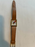 Vintage 1991 Disney The Rocketeer Boys' Tank Watch with Brown Leather Strap