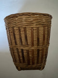 Vintage 1970s Tightly Woven Bamboo Basket