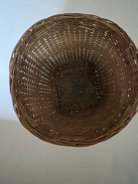 Vintage 1970s Tightly Woven Bamboo Basket