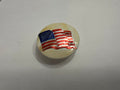 Vintage 1980s USA Flag Shank Buttons - Off-White, Metallic Red/Silver/Blue - Lot 2 (10 Buttons)