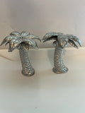 Lenox Palm Tree Salt and Pepper Shakers - Silver Tone Set
