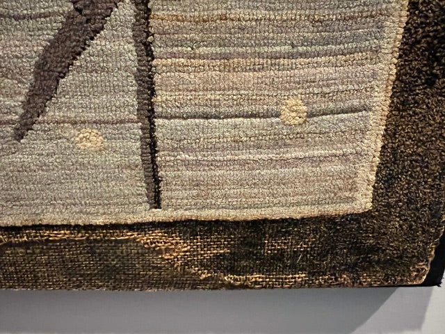 Antique Grenfell Hooked Rug "Mallards in Flight" — Labrador Industries, ca. 1890-1930