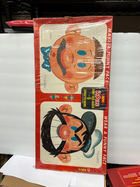 Vintage 1950s Jaymar Popeye Funny Face Maker #1092 with 6 Character Masks - New in Box