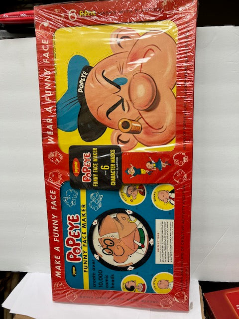 Vintage 1950s Jaymar Popeye Funny Face Maker #1092 with 6 Character Masks - New in Box