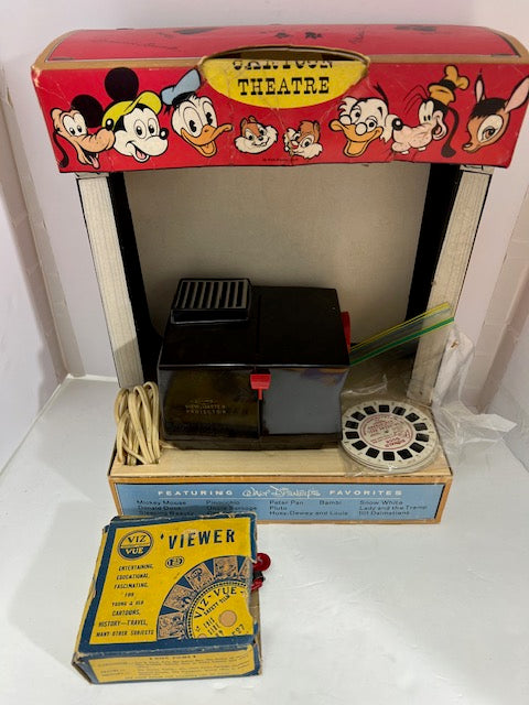Vintage Sawyer Mickey Mouse Theatre Projector & Viz-Vue Viewer with Original Boxes