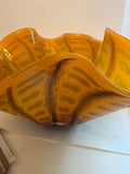 Mihai Topescu Vintage Hand Blown Art Glass Vase Bowl - Signed Romanian Artist, 1990s