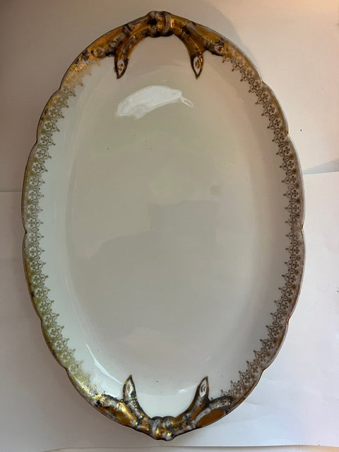 Antique J.P. Limoges France Porcelain Asparagus Serving Platter c.1890-1910