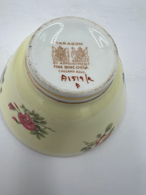 Paragon Fine Bone China Sugar Bowl & Creamer Set - Yellow Floral, England