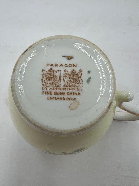 Paragon Fine Bone China Sugar Bowl & Creamer Set - Yellow Floral, England