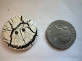 Vintage 1970s-80s White & Black Crackle Veiling Buttons - XL 1 3/4" (Lot of 10)