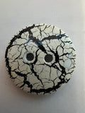 Vintage 1970s-80s White & Black Crackle Buttons, 5/8" - Lot of 10
