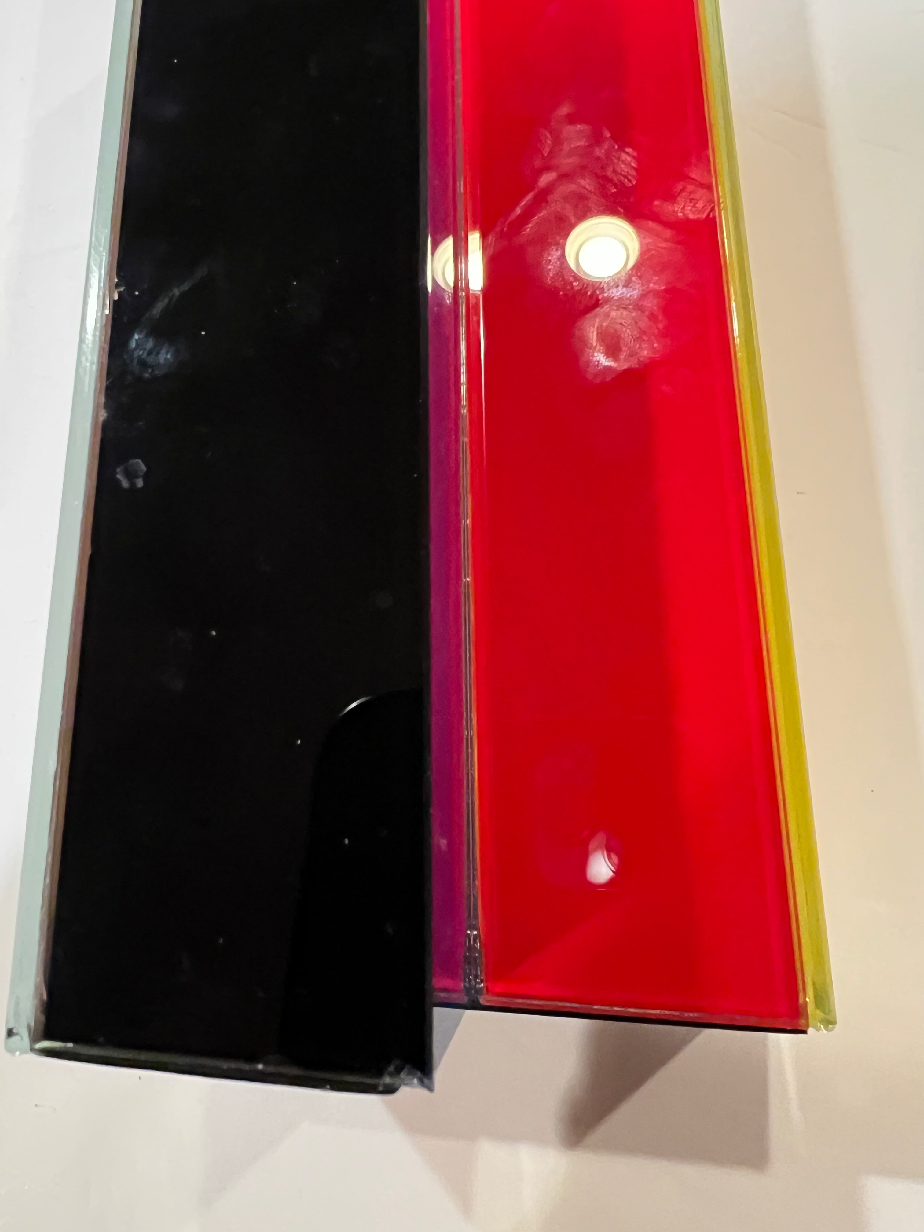 Poet	tery? Mondrian "Line Up" Colored Glass Vase Set by PO (Frank Kerdil Design)