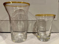 Ralph Lauren Brook Garden Yellow Rim Hand-Blown Glasses - Set of 15