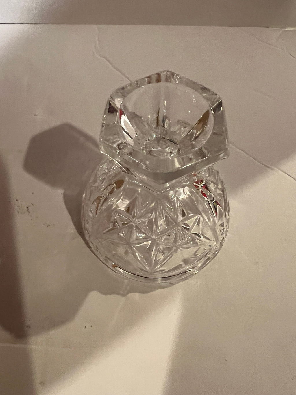 Antique Bavarian Lead Crystal Star Motif Footed Dessert Glasses - Set of 6