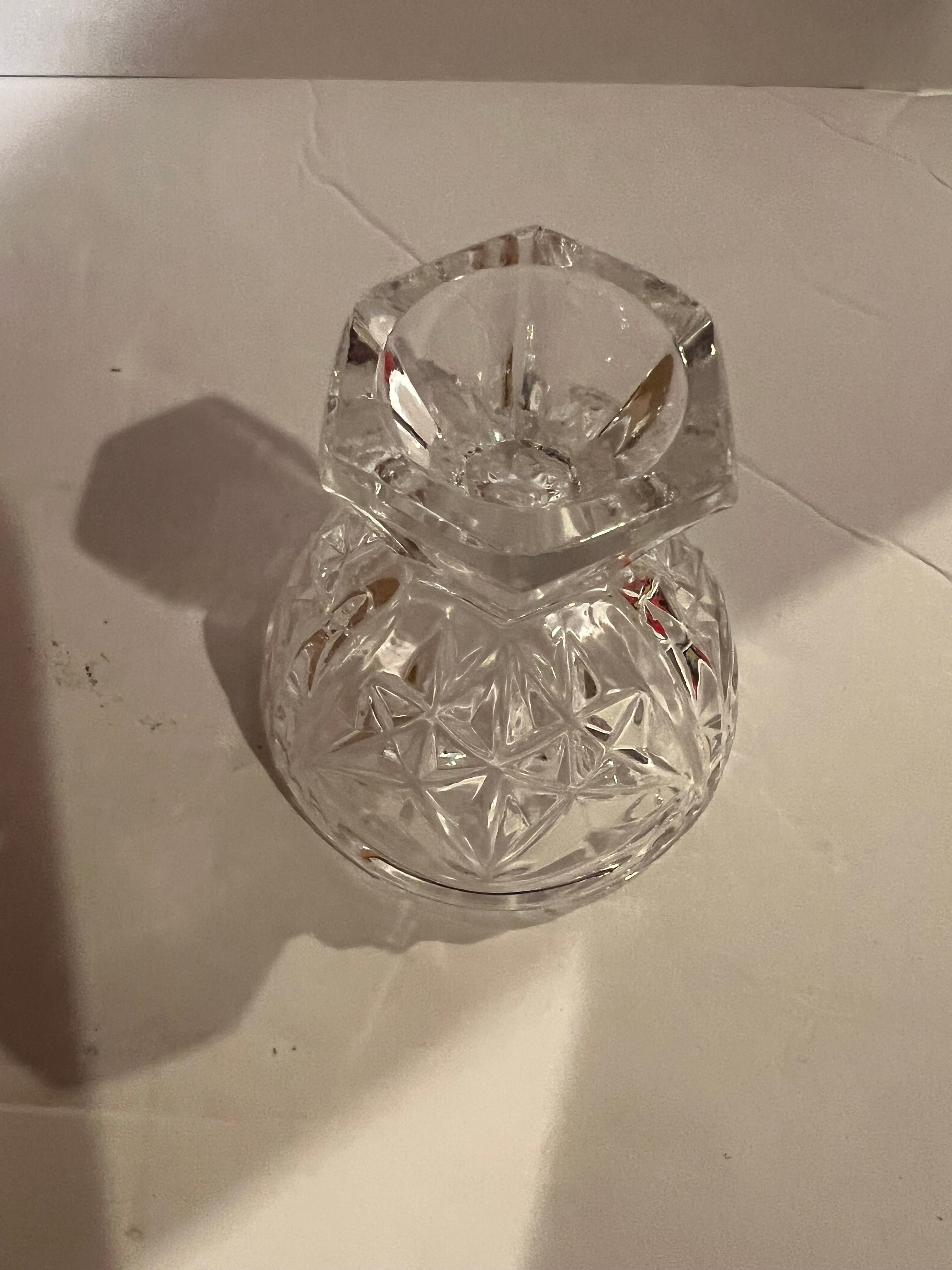 Antique Bavarian Lead Crystal Star Motif Footed Dessert Glasses - Set of 6