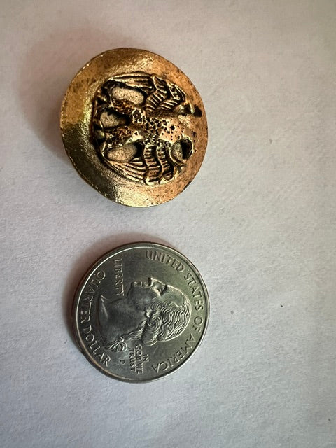 Vintage Gold-Plated Raised Eagle Shank Buttons, 1 Inch — Lot of 6