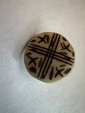 Vintage Hand-Carved Nut Shank Buttons from India - Lot of 8, 3/4" Cream & Brown