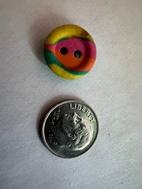 Vintage Rainbow 1/2" 2-Hole Buttons - Lot 2 (25 pcs, Late 1970s-80s)