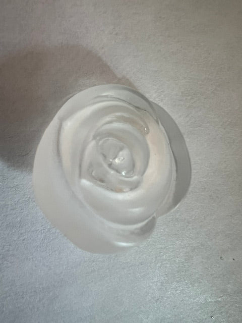 Vintage Frosted Clear Rose Shank Buttons, 1 Inch - Set of 9