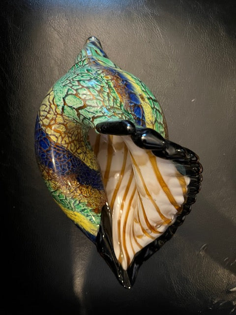 Badash Firestorm Murano-Style Art Glass Conch Shell, 8x5 in.