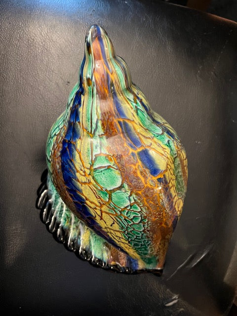 Badash Firestorm Murano-Style Art Glass Conch Shell, 8x5 in.