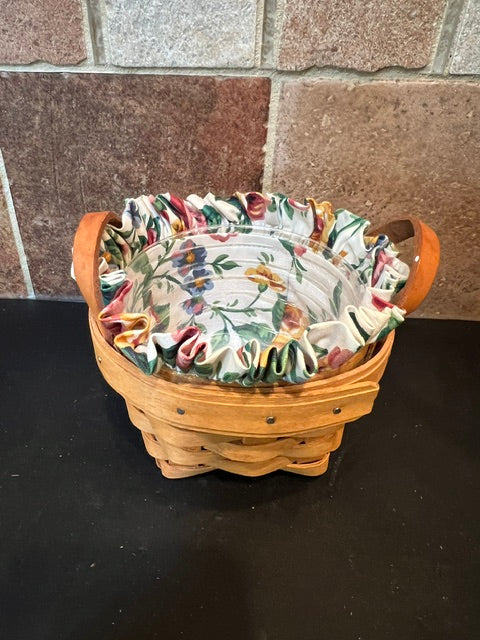 Set of 3 Vintage Longaberger Hostess Baskets with Garden Splendor Liners