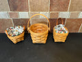 Set of 3 Vintage Longaberger Hostess Baskets with Garden Splendor Liners