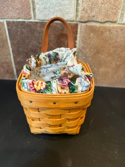 Set of 3 Vintage Longaberger Hostess Baskets with Garden Splendor Liners