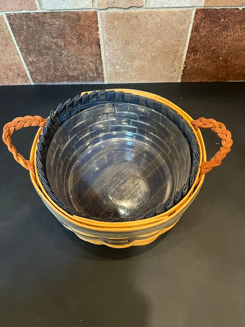 Longaberger 1998 Collectors Club Renewal Basket with Braided Handles, Liners & Paperwork