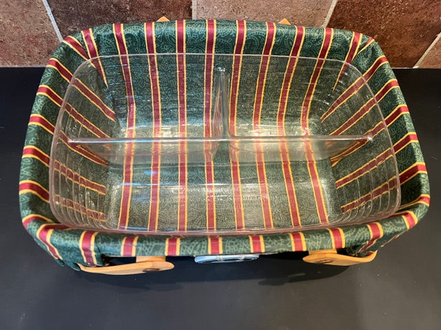 1996 Longaberger Holiday Cheer Basket - Complete with Liner & Divided Protector