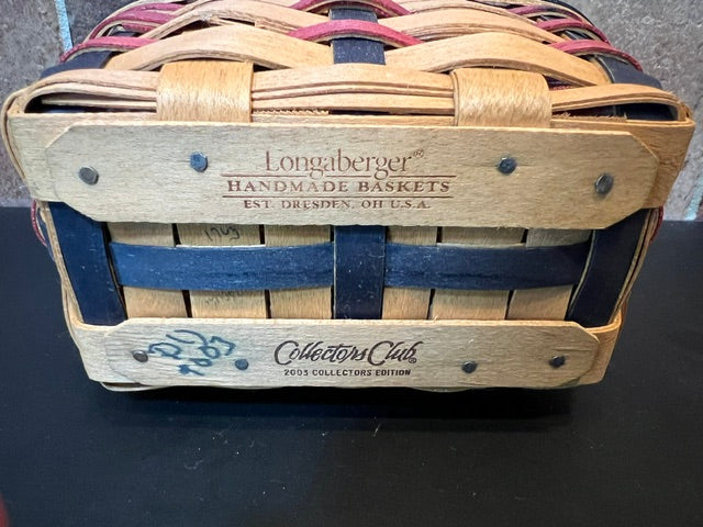 Longaberger 2003 Collectors Club Proudly American Patriotic Salt & Pepper Basket