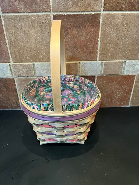Longaberger 1995 Easter Basket with Original Easter Egg Fabric Liner - Signed GRK