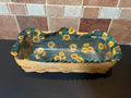 Longaberger 2000 Bread Basket with Sunflower Liner, Protector & Wooden Lid