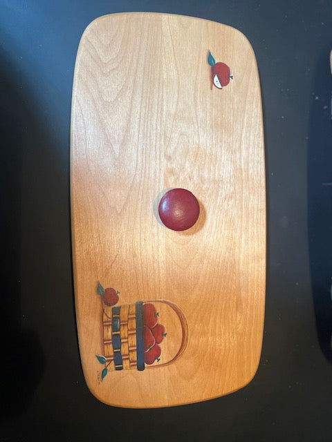 1995 Longaberger Premier Bread Basket with Wooden Lid, Fabric & Plastic Liners