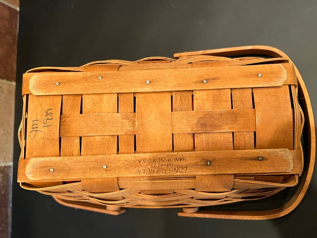 Longaberger Medium Vegetable Baskets - Set of 2 (1989, Signed) with Fabric & Plastic Liners