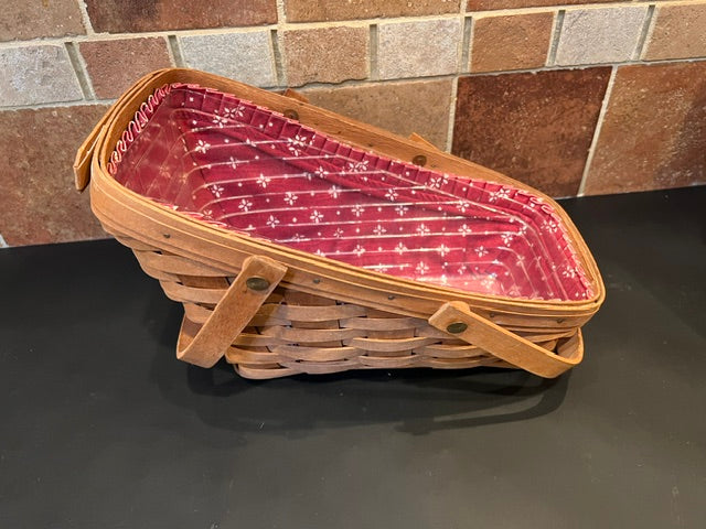 Longaberger Medium Vegetable Baskets - Set of 2 (1989, Signed) with Fabric & Plastic Liners