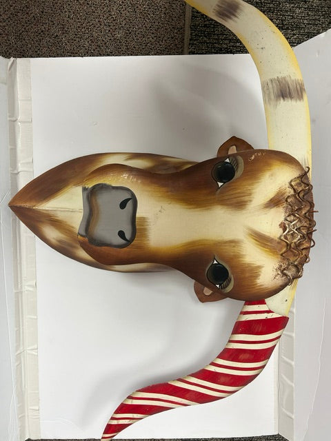 Metal Longhorn Cow Head Wall Hanging with Interchangeable Magnetic Holiday Horns
