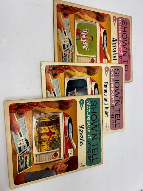 Vintage GE Show 'N Tell Picturesound Program 3-Piece Set - Alphabet, Romeo and Juliet, Hiawatha
