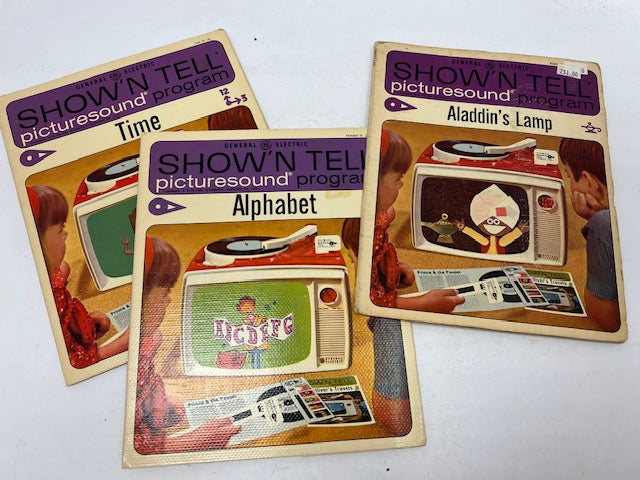 Vintage 1960s GE Show'N Tell Picturesound Programs - Purple Collection, Set of 3