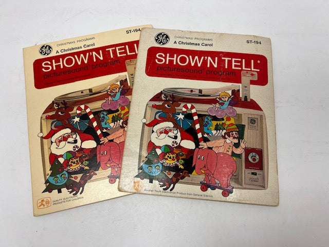 Vintage 1960s GE Show 'N Tell Picturesound Program - A Christmas Carol (2 pc Red Collection)