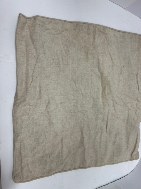 Vintage Linen Floral Ribbon Embroidered Pillow Case 17" x 17"