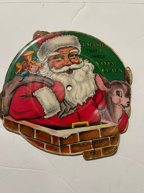 1948 Santa Claus Die-Cut Picture Disc 78 RPM - "I Wish That I Were Santa Claus" / "Jingle Bells"