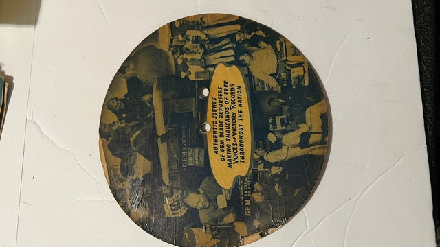 1940s WWII "Voices of Victory" Cardboard Record - Gem Razors and Blades